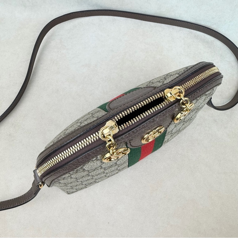 Gucci Ophidia GG Supreme Small Dome Crossbody Web Stripe - Picture 10 of 17